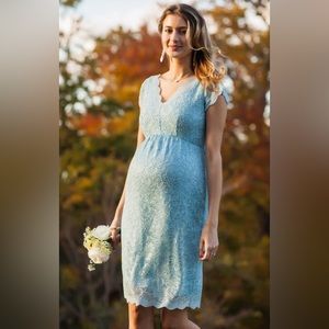 Tiffany Rose maternity lace dress baby blue